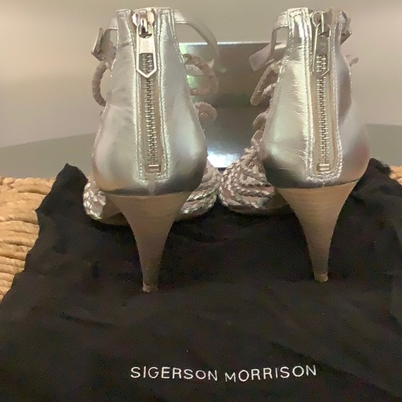 Silver braided Sigerson Morrison Argento shoes - Picture 2 of 8
